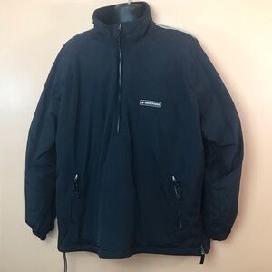 Abercrombie and Fitch Blue 1/4 Zip Pullover Winter Coat Men XL Y2K